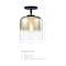 Designers Fountain Gatsby 8.5 in. 1-Light Matte Black Mid-Century Modern Semi Flush Mount with Gold Ombre Shade D306M-SF-MB - alternate 2